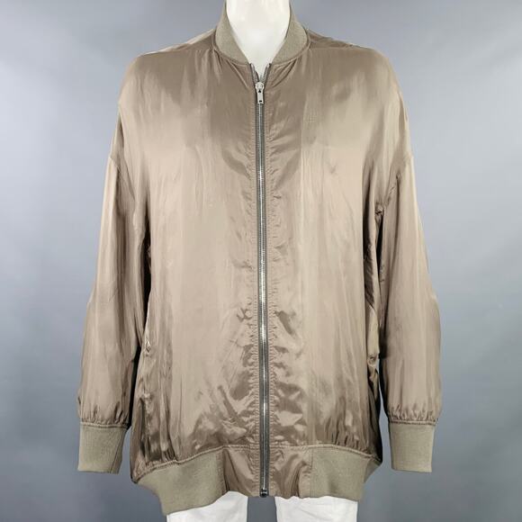 RICK OWENS Size 44 Khaki Cupro Bomber Jacket - Picture 1 of 6